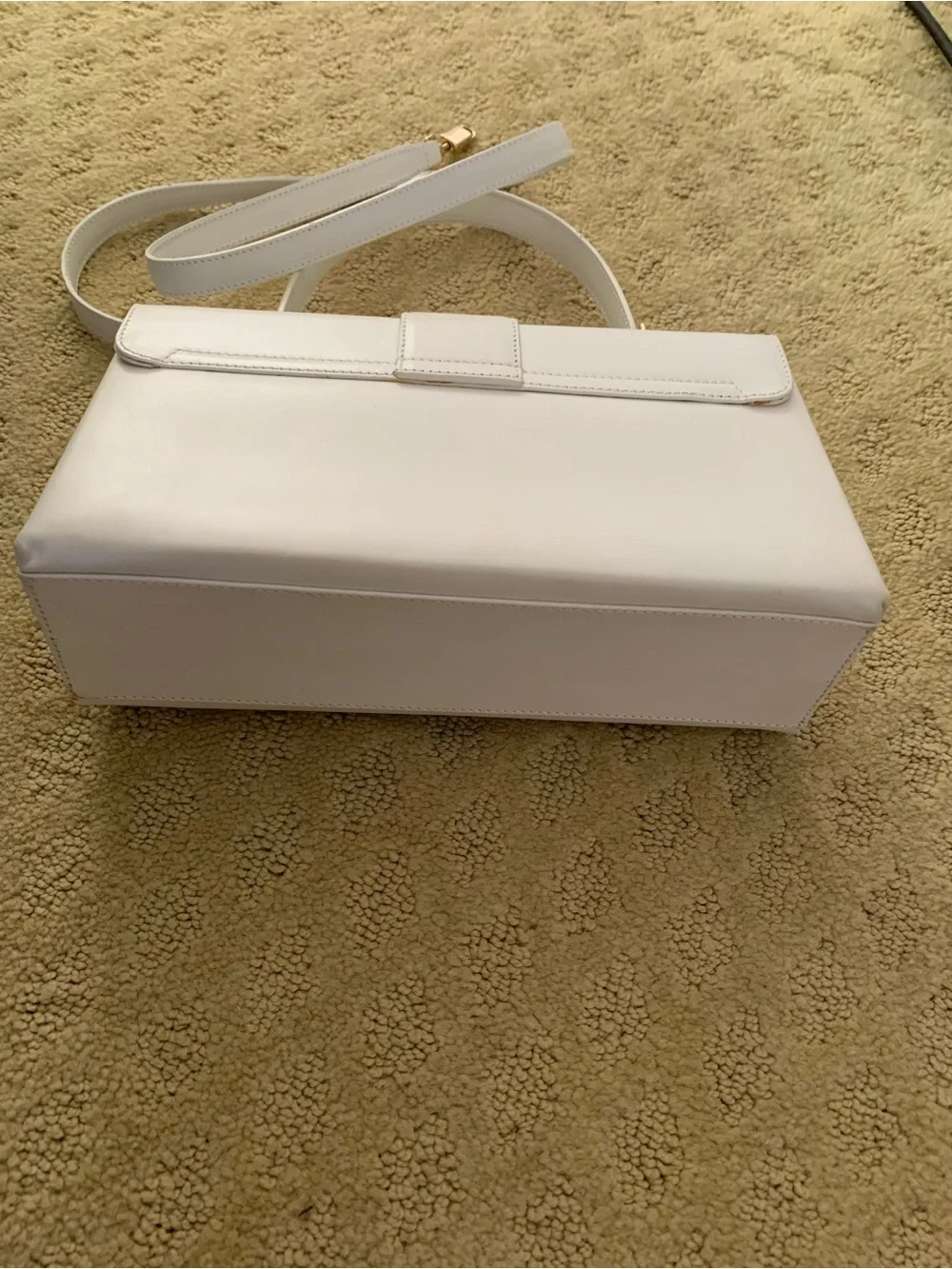 Salvatore Ferragamo Vintage white Leather Top-Handle Satchel with Gold Hardware